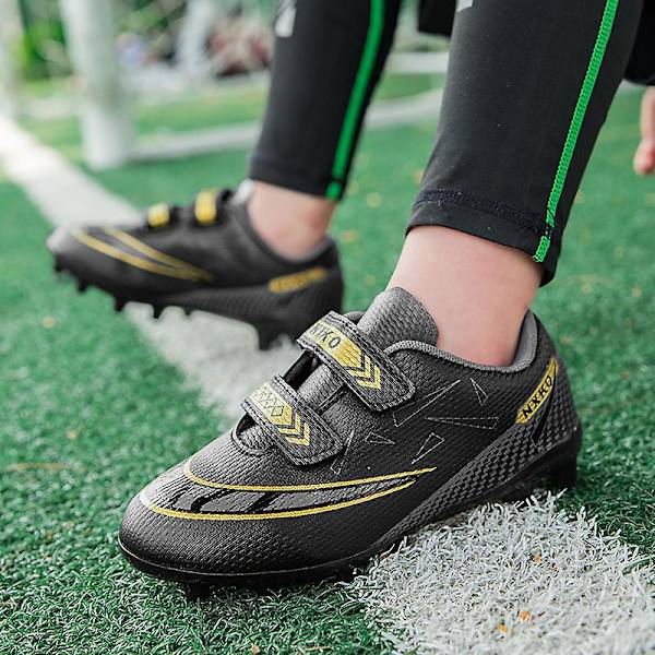 Fotbollsskor för barn Pojkar Flickor Fotbollsskor Grästräning Sport Skor Sneakers Yj6210A Black 32