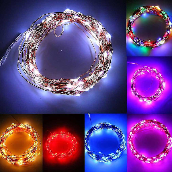 10m 100led koppartråd julbröllopssnöre Fairy Light Lamp Batteridriven