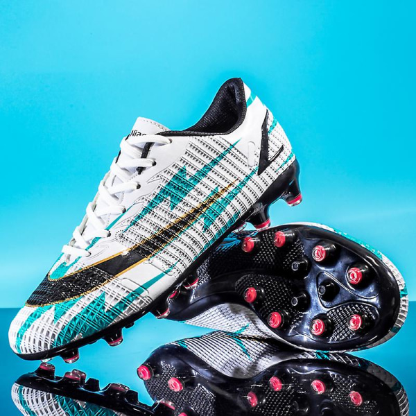 Fotbollsskor för män Halkfria fotbollsskor för herr Gräs Fotbollssneakers X916 WhiteBlue 36