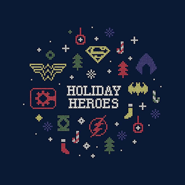 Justice League Christmas Holiday Heroes T-shirt för män XX-Large