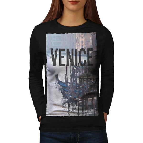 Venedig Urban Photo City Långärmad T-shirt för kvinnor L