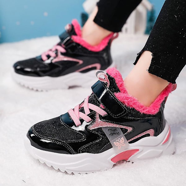 Snösneakers för barn Andas löparskor Mode tjejer Sportskor D2112 Black 34