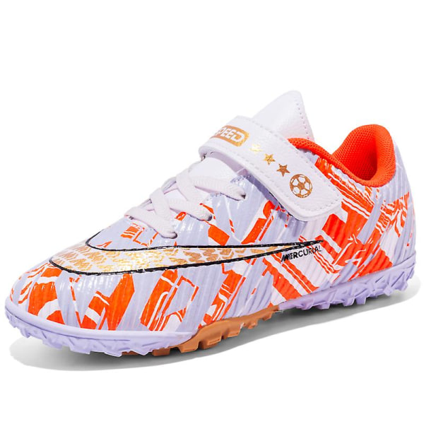 Pojke Fotbollsskor Vuxen Fotbollsskor Grästräning Sport Skor Sneakers 3B2302 Orange 35