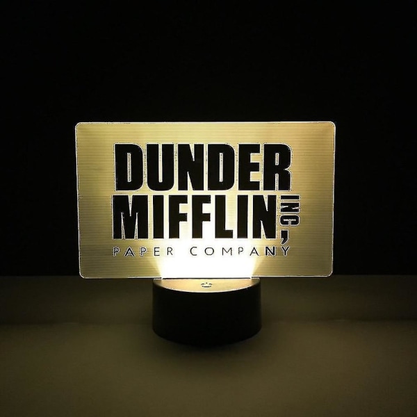 Dunder Mifflin The Office 3d Led Nattljus Sovrumsbordslampa Färg ändras