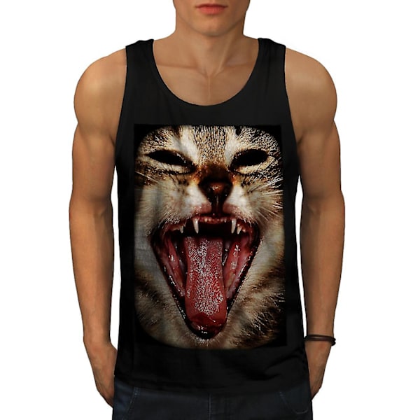 Söta djur rolig katt män Blacktank Top M