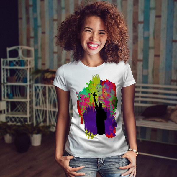 Färgglad Freedom Art Usa Women T-shirt L