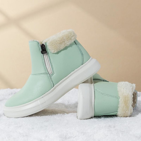 Dam Vinterstövlar Snow Boot Plysch Varma Skor Vattentät Boot 9225 Green 36