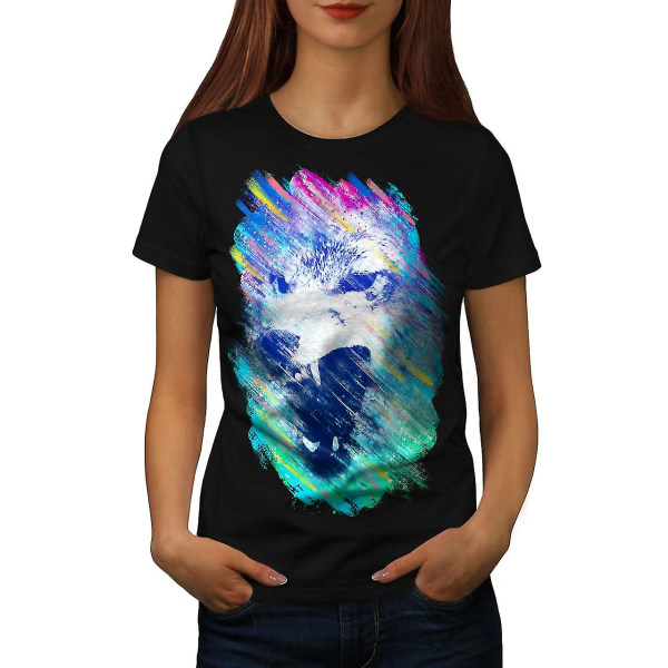 Wolf Face Angry Women Blackt-shirt M