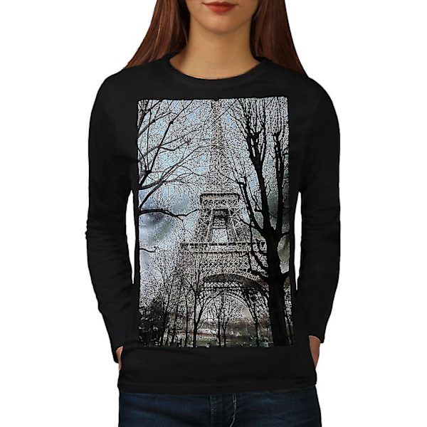 Paris Photo Day Svart långärmad t-shirt för kvinnor 3XL