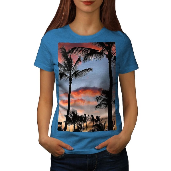 Sky Palm Sun Kunglig T-shirt för kvinnor M
