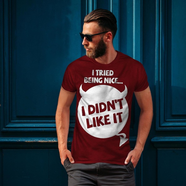 I Tryed Being Nice Men Röd-skjorta S