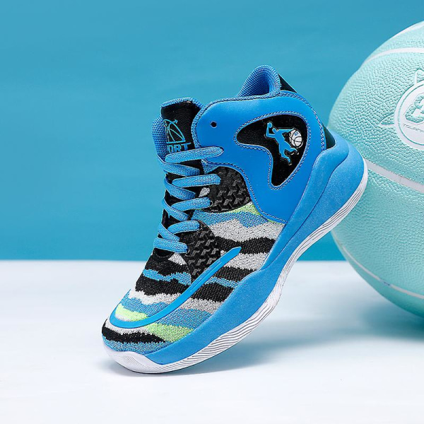 Barn Basketskor Mode Pojkar Flickor Sneakers Andas Sportskor Eht008 BlackBlue 32