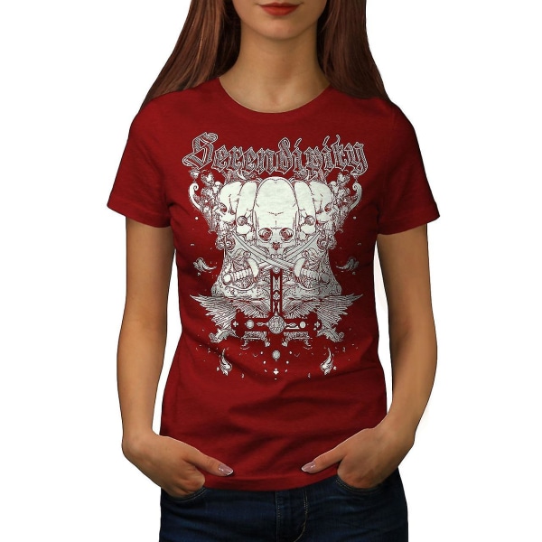 Sword Death Skull Kvinnor Röd-skjorta XL