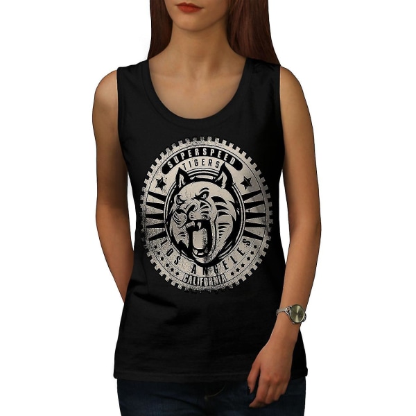 La Tigers Cat California Women Blacktank Top S