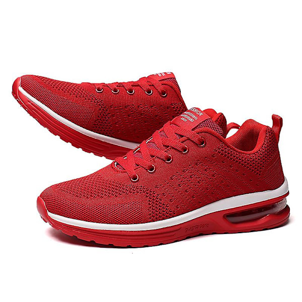 Lätta Sneakers för män Andas löparskor Mode Sportskor 3D5066 Red 44