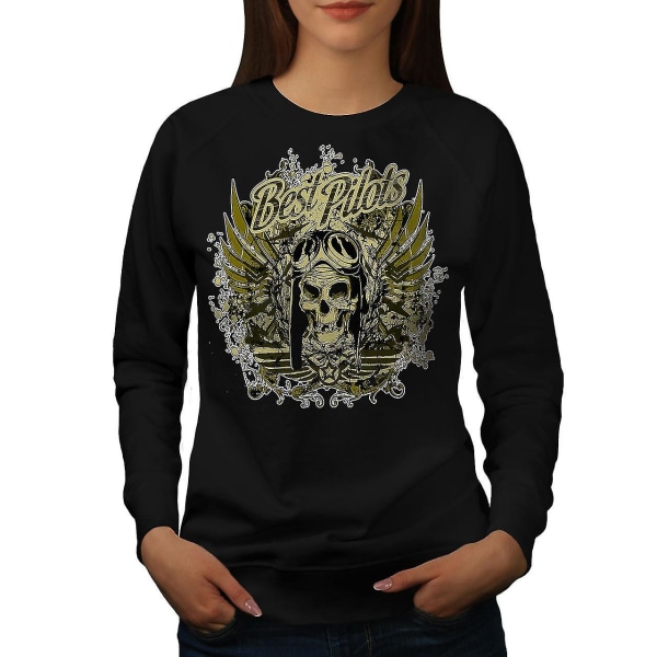 Bästa Pilot War Cool Women Blacksweatshirt | Wellcoda M