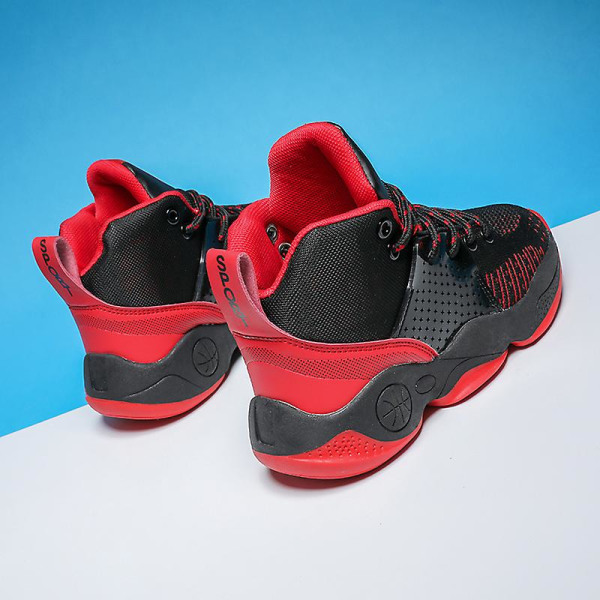 Barnbasketskor Mode Halkfria sneakers Andas sportskor 689 BlackRed 38