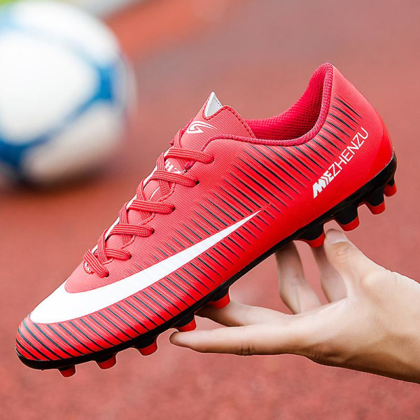 Fotbollsskor för män Spikes Fotbollsskor för ungdomar Stövlar Athletic Sneaker 3C32725 Red 34