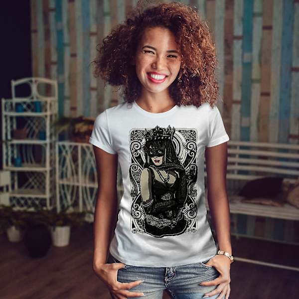 Girl Mask Queen Women Whitet-shirt L