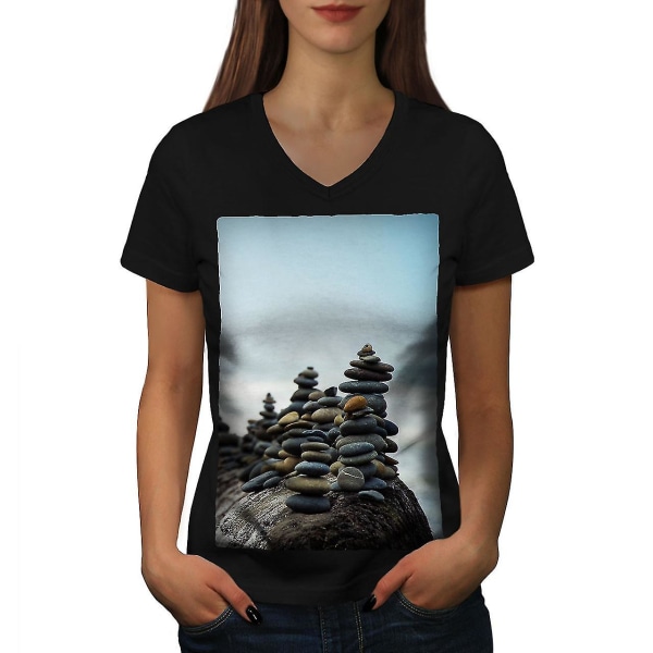 Meditera Rock Sea Nature T-shirt för kvinnor L