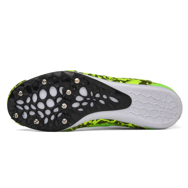 Friidrottsskor för män Spikes Track Race Hoppande Sneakers Professionell löpning Nail Spikes Skor 3B809 Green 36