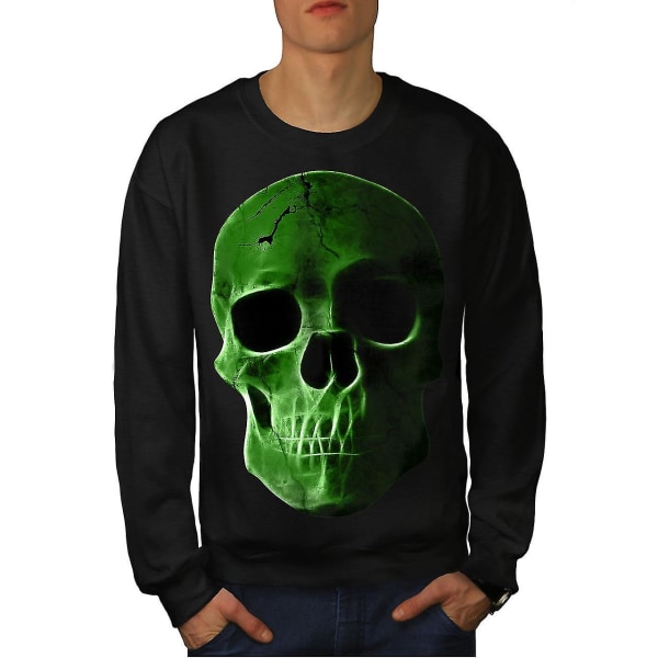 Grön Skeleton Rock Män Blacksweatshirt S