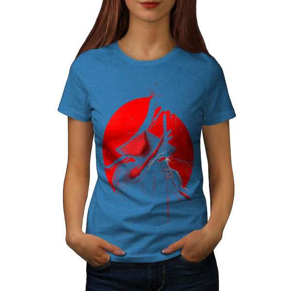 Japanese Warrior Women Royal Bluet-shirt S