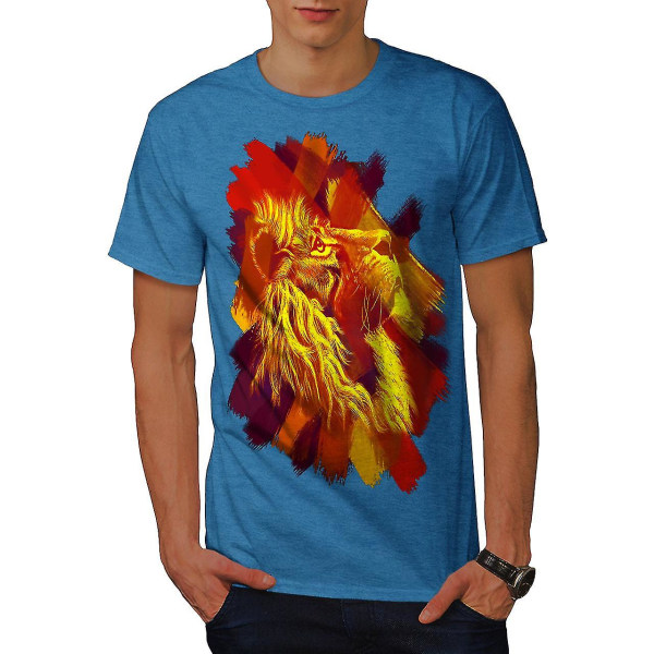 Magnific Lion Hue Herr Royal Bluet-shirt | Wellcoda XL