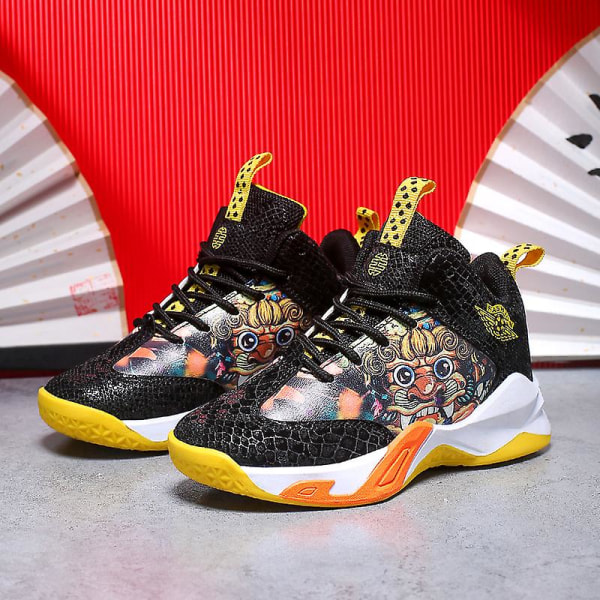 Sneakers för barn Andas Pojkar Flickor Löparskor Mode Sportskor 3Aa888 BlackYellow 38