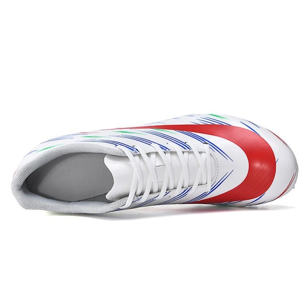 Friidrottsskor för män Spikes Track Race Hoppande Sneakers Professionell löpning Nail Spikes Skor 3B2218 White 35