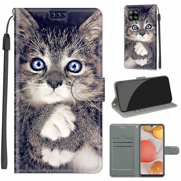 Cover För Samsung Galaxy A42 5g Case Mönster Cat Pu Läder Korthållare  Magnetisk f246 | Fyndiq