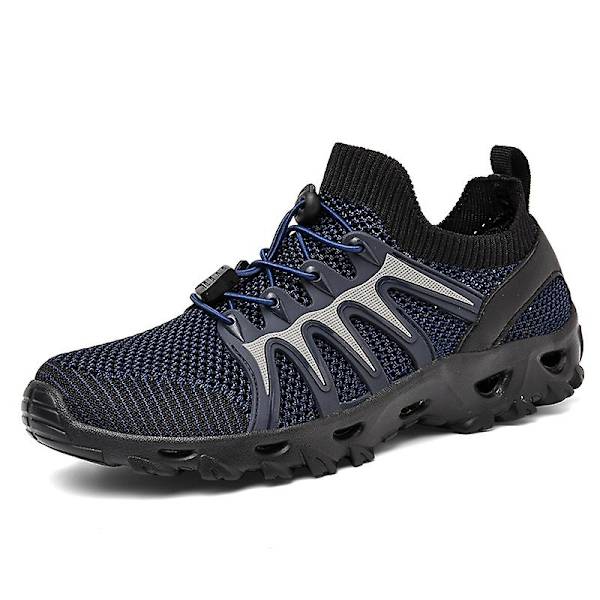 Herr vandringsskor Trailrunning Skor Halksäkra Fitness Promenad Jogging Sneakers 3C238 Blue 40