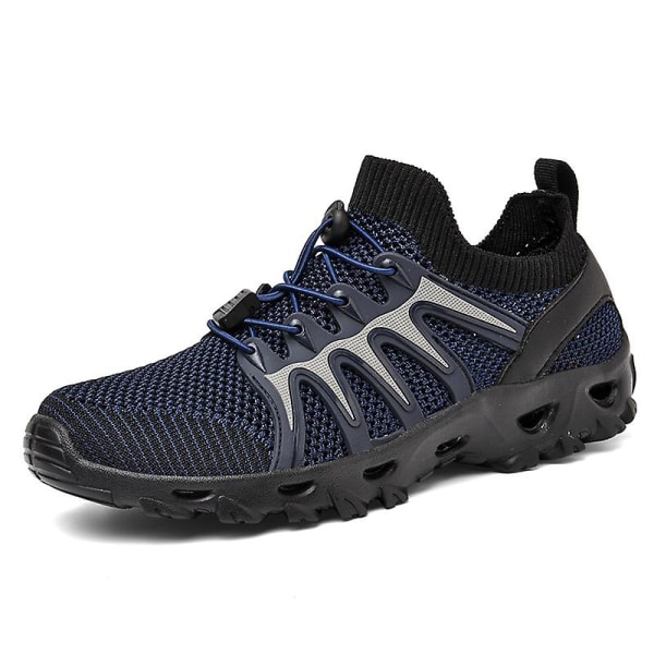 Herr vandringsskor Trailrunning Skor Halksäkra Fitness Promenad Jogging Sneakers 3C238 Blue 45