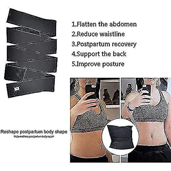 Invisible Wrap Waist Trainer Tejp Snatch Me Up Bandage Kvinnor Bantning Bälte Omlott Bälte Bastu Trimmer Bälte Brown 4M