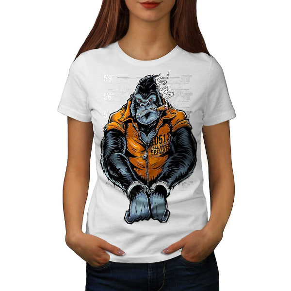 Monkey Ape Prison Women Whitet-shirt S