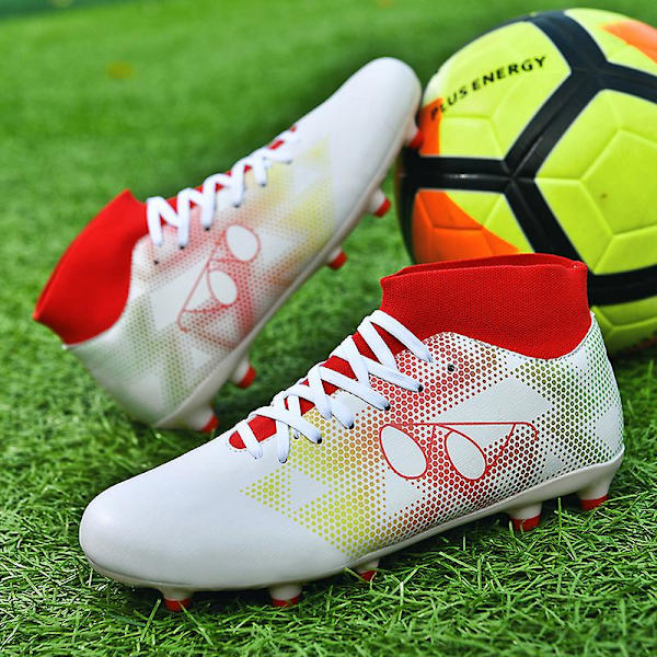 Fotbollsskor för män Spikes Fotbollsskor för ungdomar Stövlar Athletic Sneaker 3Dk05 WhiteRed 41