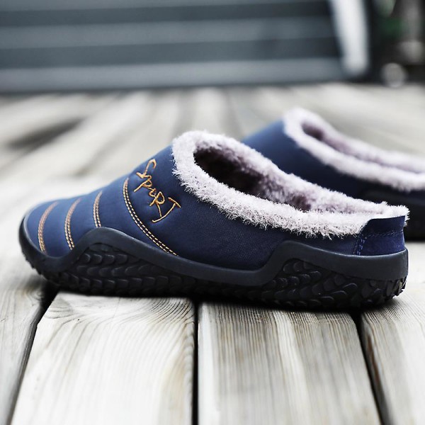 Herrtofflor varma vinterskor för kvinnor inomhushus Slip on med bomull utomhus 2Kl566 Blue 40