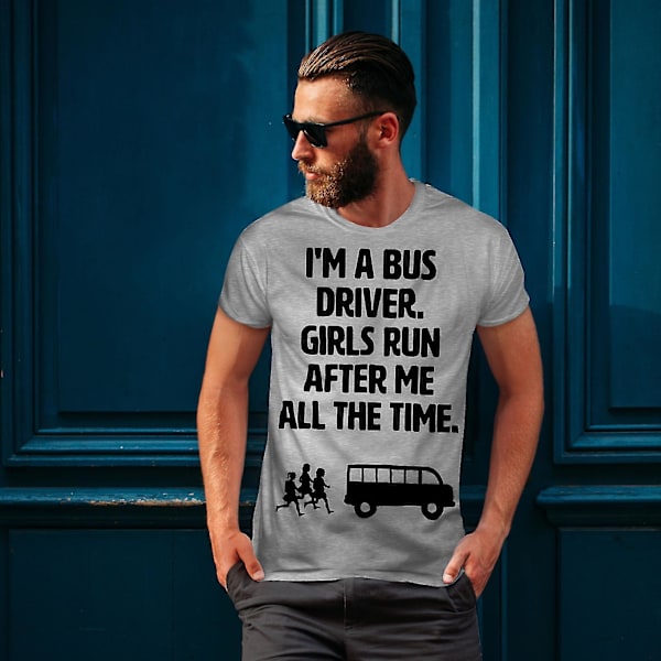Snygg Busschaufför Herr Gråskjorta | Wellcoda M