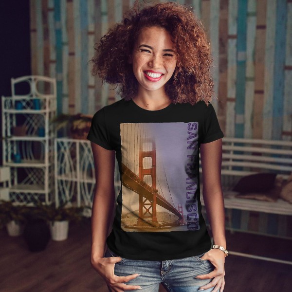 San Francisco Fashion Women Blackt-shirt 3XL