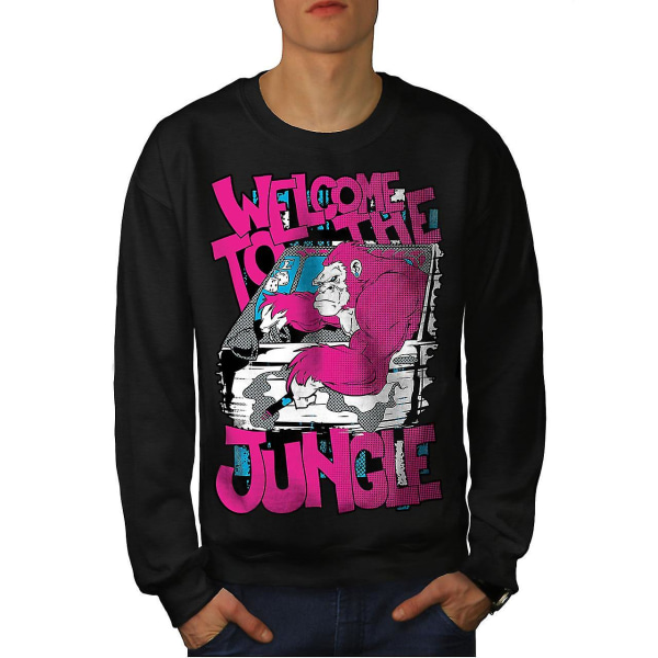 Welcome To Jungle Animal Men Blacksweatshirt XXL