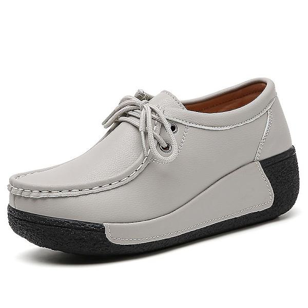 Damskor för casual Loaferskor Mammaskor 3A691 Gray 41
