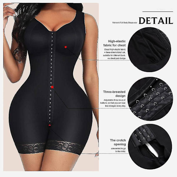 Colombianas Fajas Body Shapewear Dam Waist trainer Slimming Underkläder Push Up Body Black S