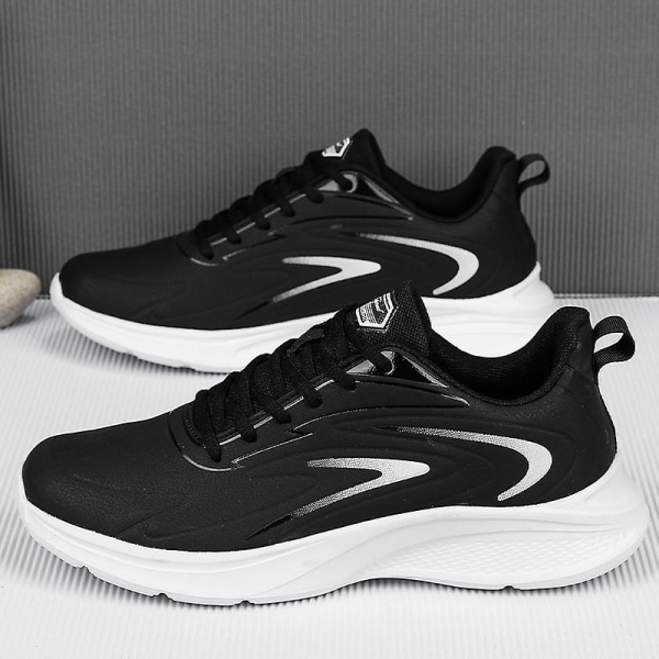Löparskor för herr Microfiber Läder Casual Fr8006 BlackWhite 41
