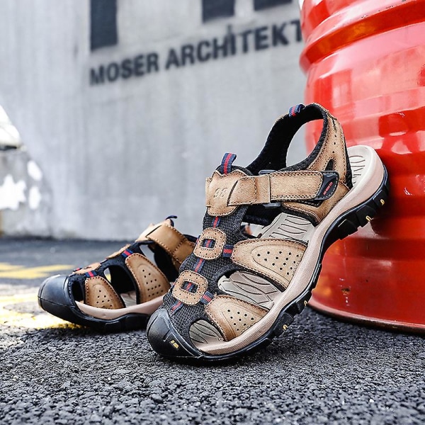 Strandtofflor för män Modesandaler Utomhus Halkfria inomhusskor 3B7257 Yellow 43