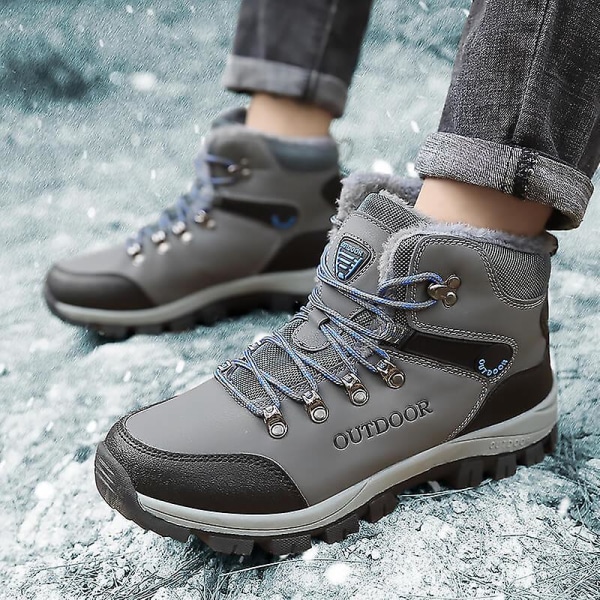 Vintersnöskor för herr Vattentåliga skor Anti-halk Casual Lätt vandringskänga 2099 Gray 40