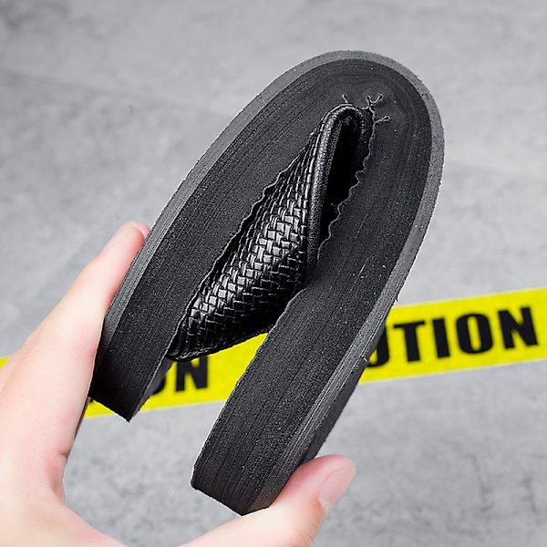 Herrflip-flops stringtrosor Sandaler Komforttofflor för stranden 3C5529 Black 44