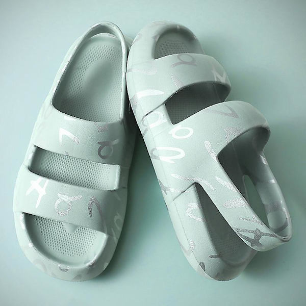 Herrtofflor Flower Graffiti New Hole Shoes 2C2733 Green 38