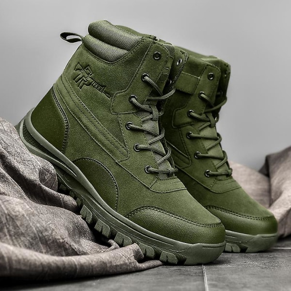 Herr Military Boot Combat Herr Stövlar Tacticalhane Shoes Work Safety Shoes Yj701 Green 40