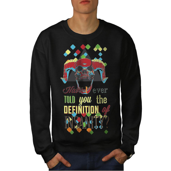 Insane Head Death Skull Män Blacksweatshirt | Wellcoda M