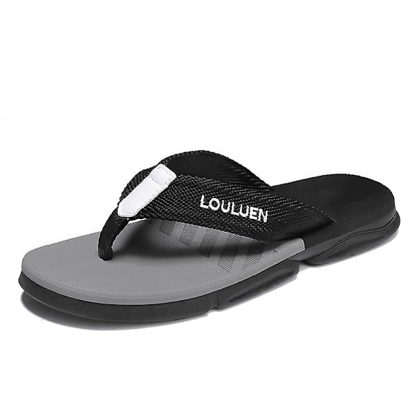 Herrtofflor Sommarmodeskor Halkfria strandsandaler l-226 BlackGray 44